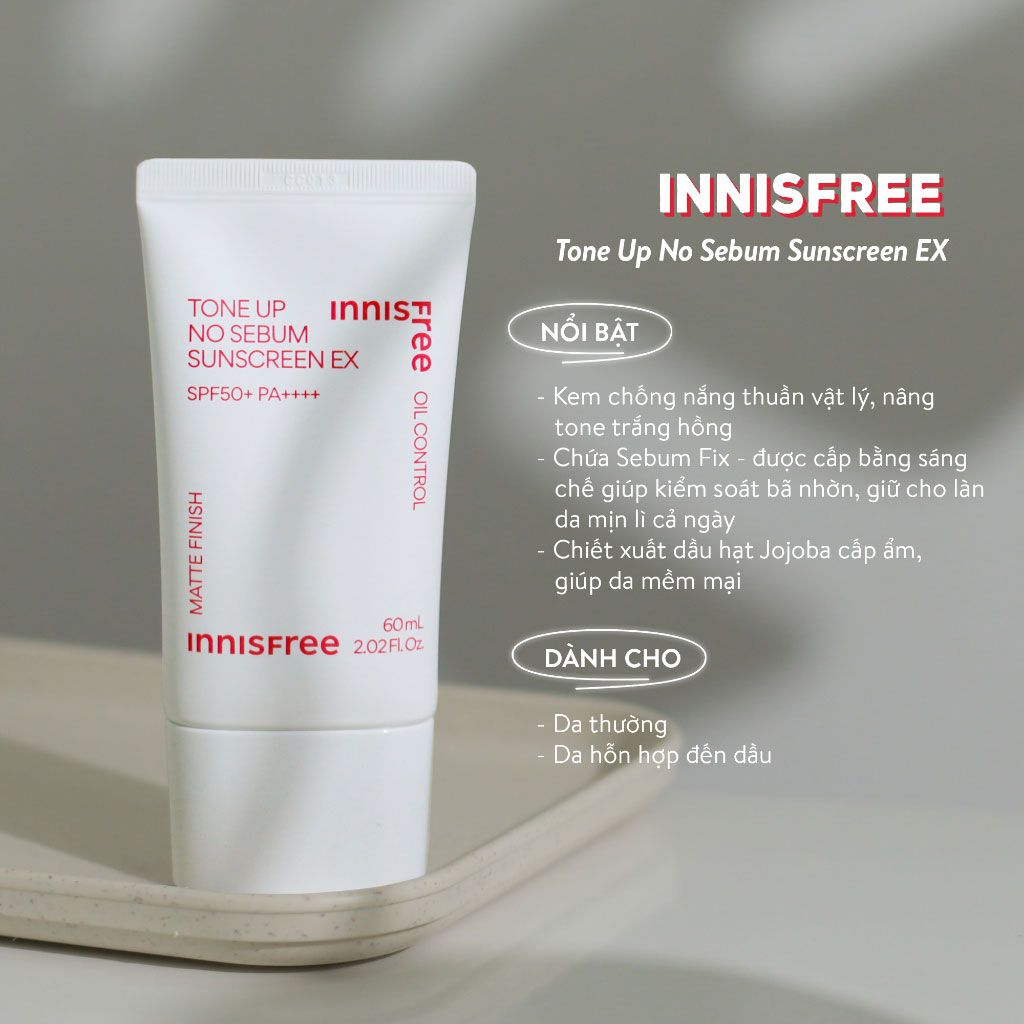 Kem Chống Nắng Innisfree No Sebum Sunscreen SPF50 PA++++ 60ml