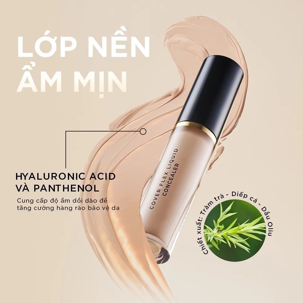 Kem che khuyết điểm Bom cover Flex liquid concealer 5,5g