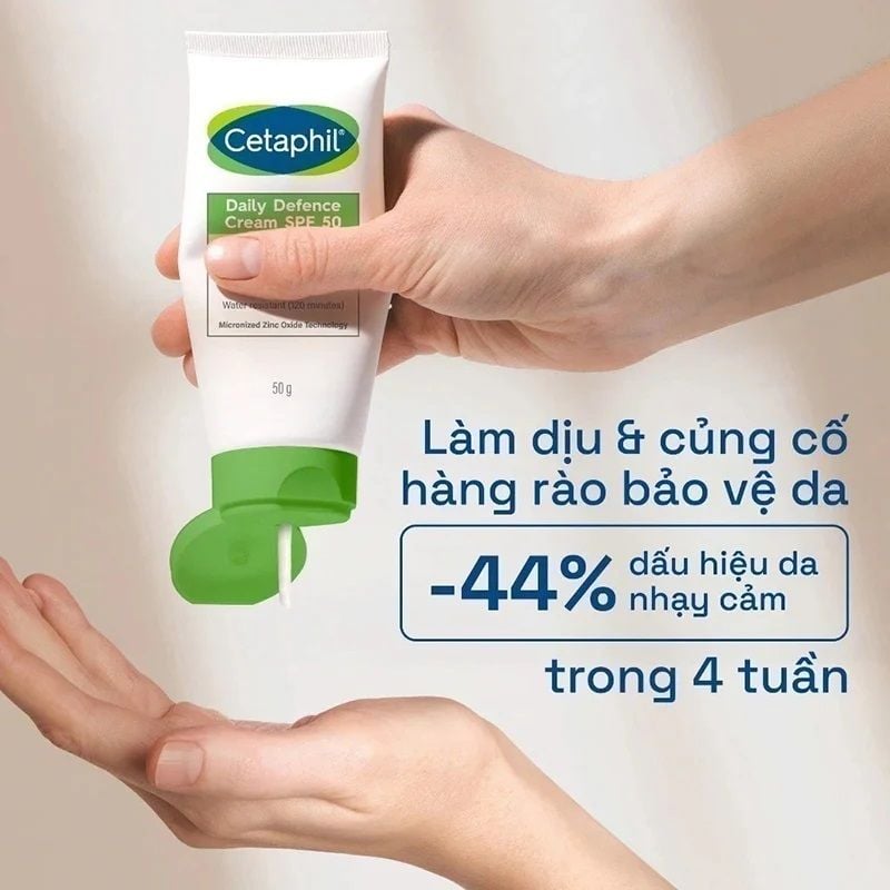 Kem Chống Nắng Cetaphil Daily Defense Cho Da Nhạy Cảm SPF50 50g