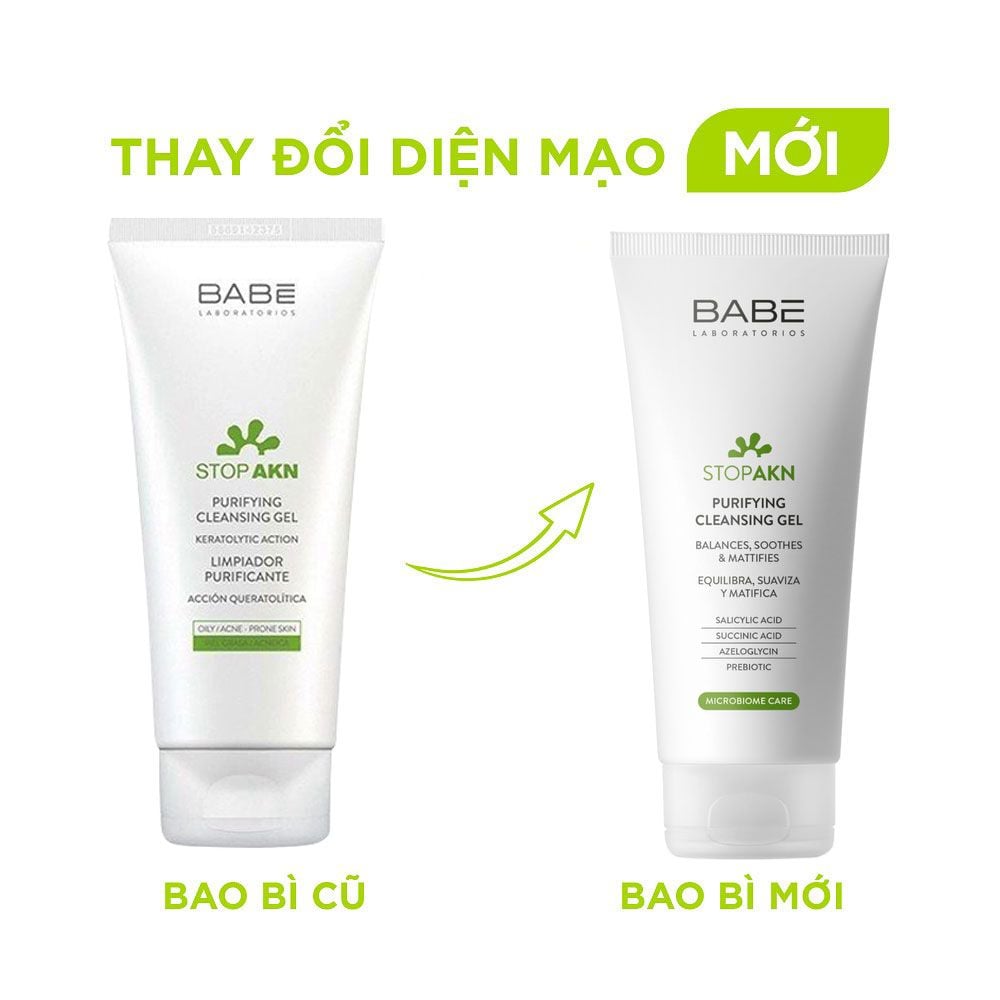 Sữa Rửa Mặt BABE - BABÉ Stop Akn Purifying Cleansing Gel Cho Da Dầu Mụn