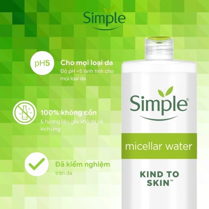 Nước tẩy trang Simple Kind to Skin Micellar Cleansing Water
