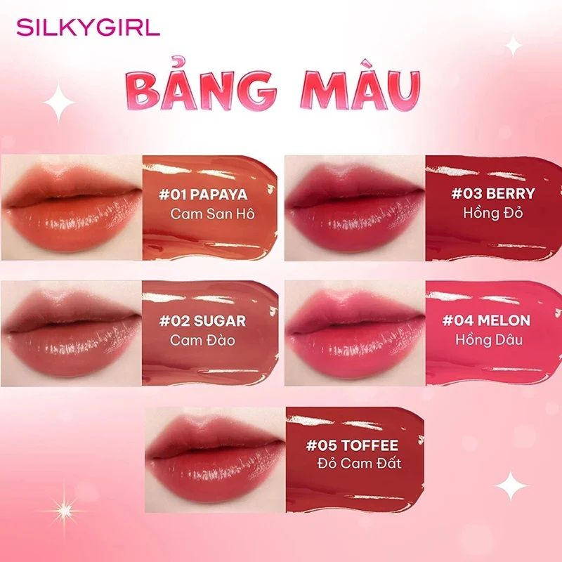 Son bóng có màu Silkygirl tint up! lip glass