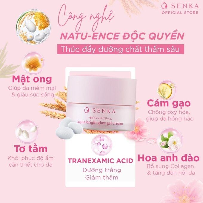 Kem dưỡng Senka white beauty glow