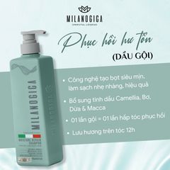 Cặp Gội Xả Milanogica Moisture Repair Phục Hồi Hư Tổn 2x725ml