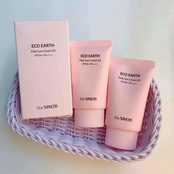 Kem chống nắng The Saem eco earth Pink Sun Cream SPF50+/PA++++