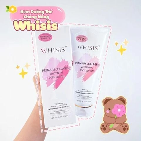 Kem Dưỡng Thể Trắng Da Nâng Tone  WHISIS Premium Collagen / Premium Glutathione  Whitening Body Lotion 200ml