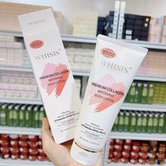 Kem Dưỡng Thể Trắng Da Nâng Tone  WHISIS Premium Collagen / Premium Glutathione  Whitening Body Lotion 200ml