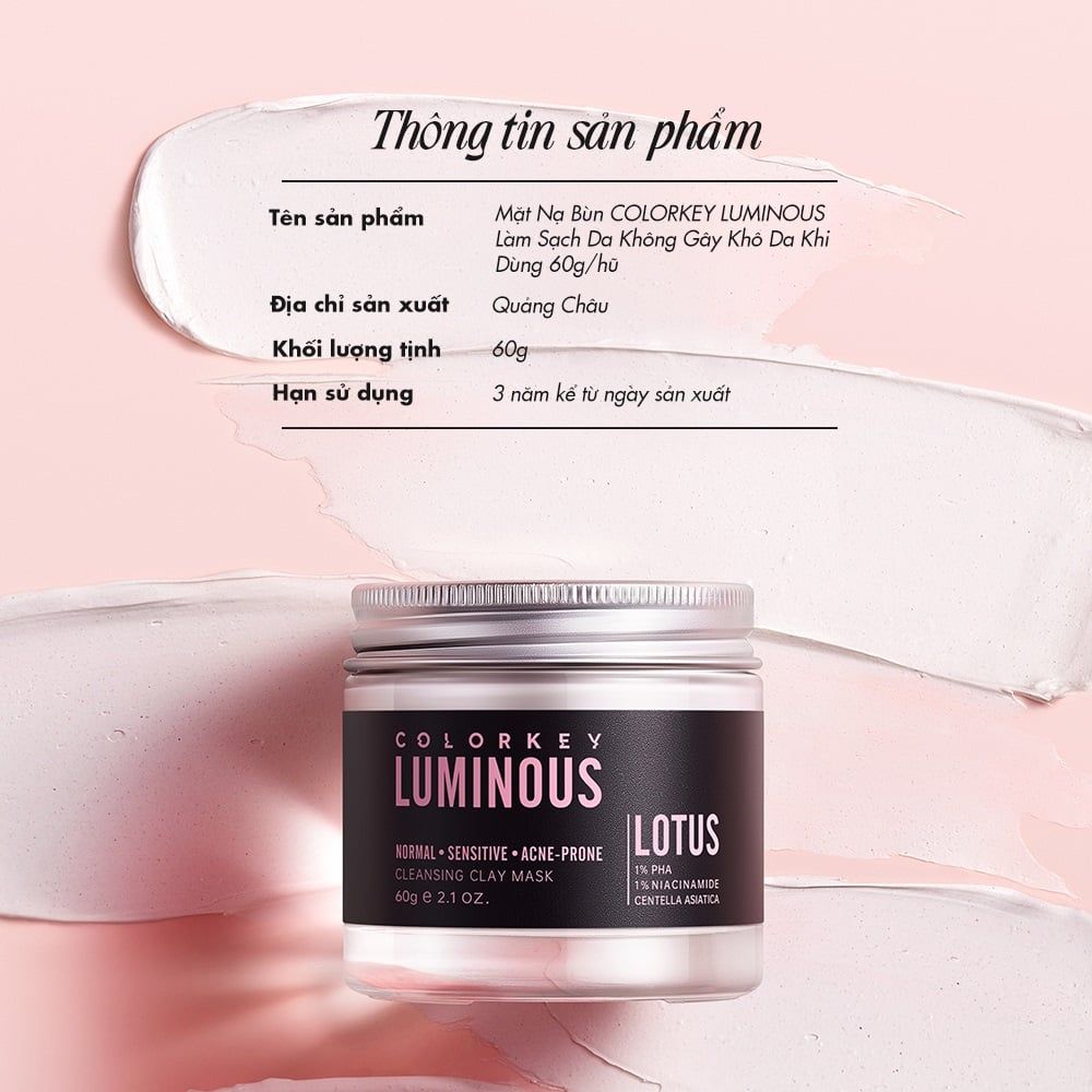 Mặt Nạ bùn Colorkey Luminous Cleansing Clay Mask 60g