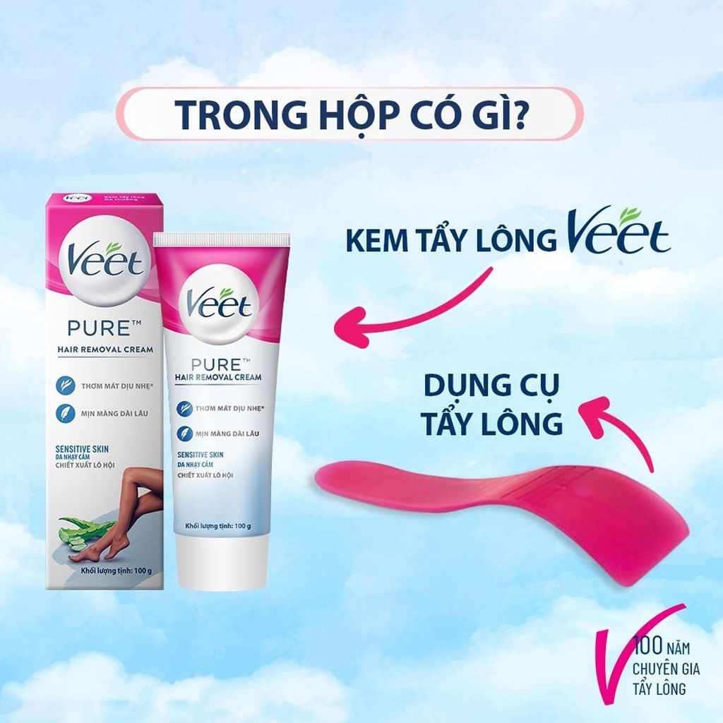 Kem tẩy lông Veet chính hãng, an toàn sạch sẽ tuýp