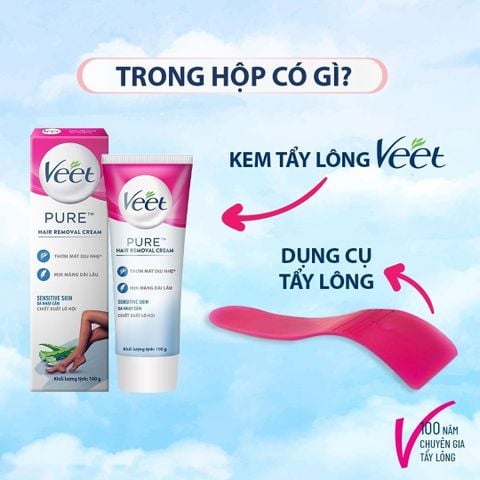 Kem tẩy lông Veet chính hãng, an toàn sạch sẽ tuýp
