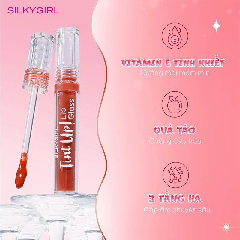 Son bóng có màu Silkygirl tint up! lip glass