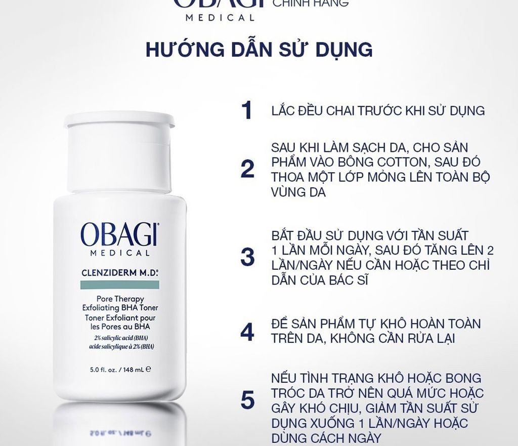 Obagi clenziderm m.d pore therapy exfoliating bha Toner 148ml