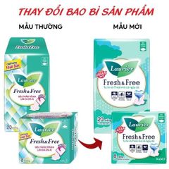 Băng Vệ Sinh Laurier Nhật Bản Fresh & Free Siêu thấm Chống Tràn Siêu Mỏng Cánh-20 miếng-BVS