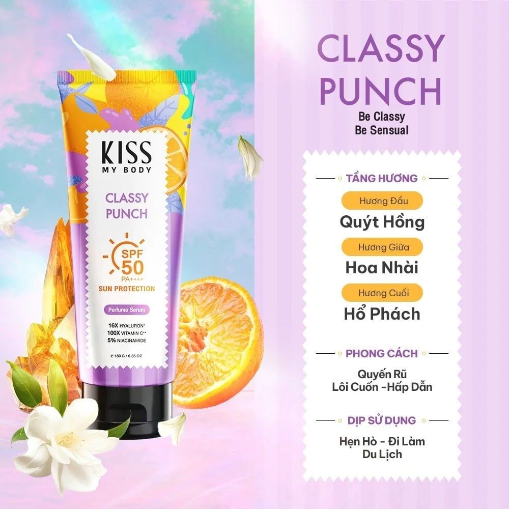 Tinh chất Chống Nắng Hương nước hoa Kiss My body sun protection perfume serum spf 50 pa+++ 180g
