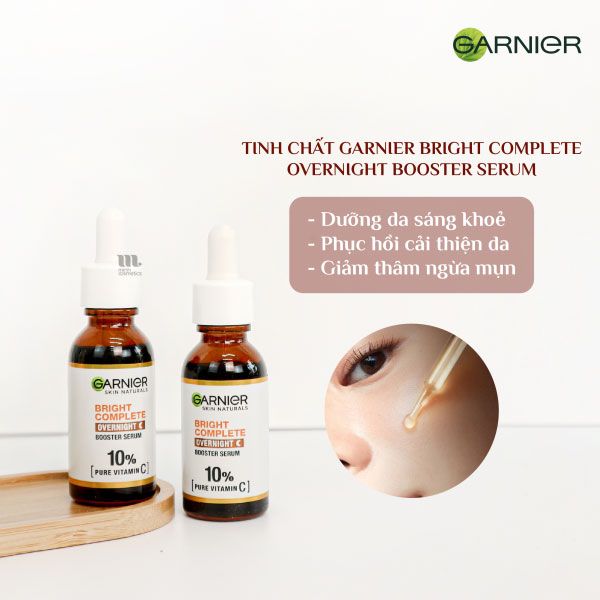 Serum Garnier sáng da mờ thâm ban đêm 10% Vitamin C 30ml