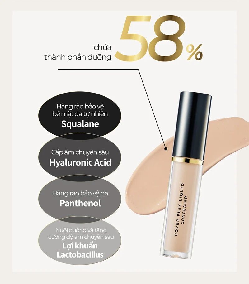 Kem che khuyết điểm Bom cover Flex liquid concealer 5,5g
