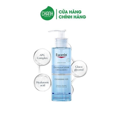 Gel Rửa Mặt Eucerin Dermato Clean Hyaluron Dành Cho Da Nhạy Cảm 200ml