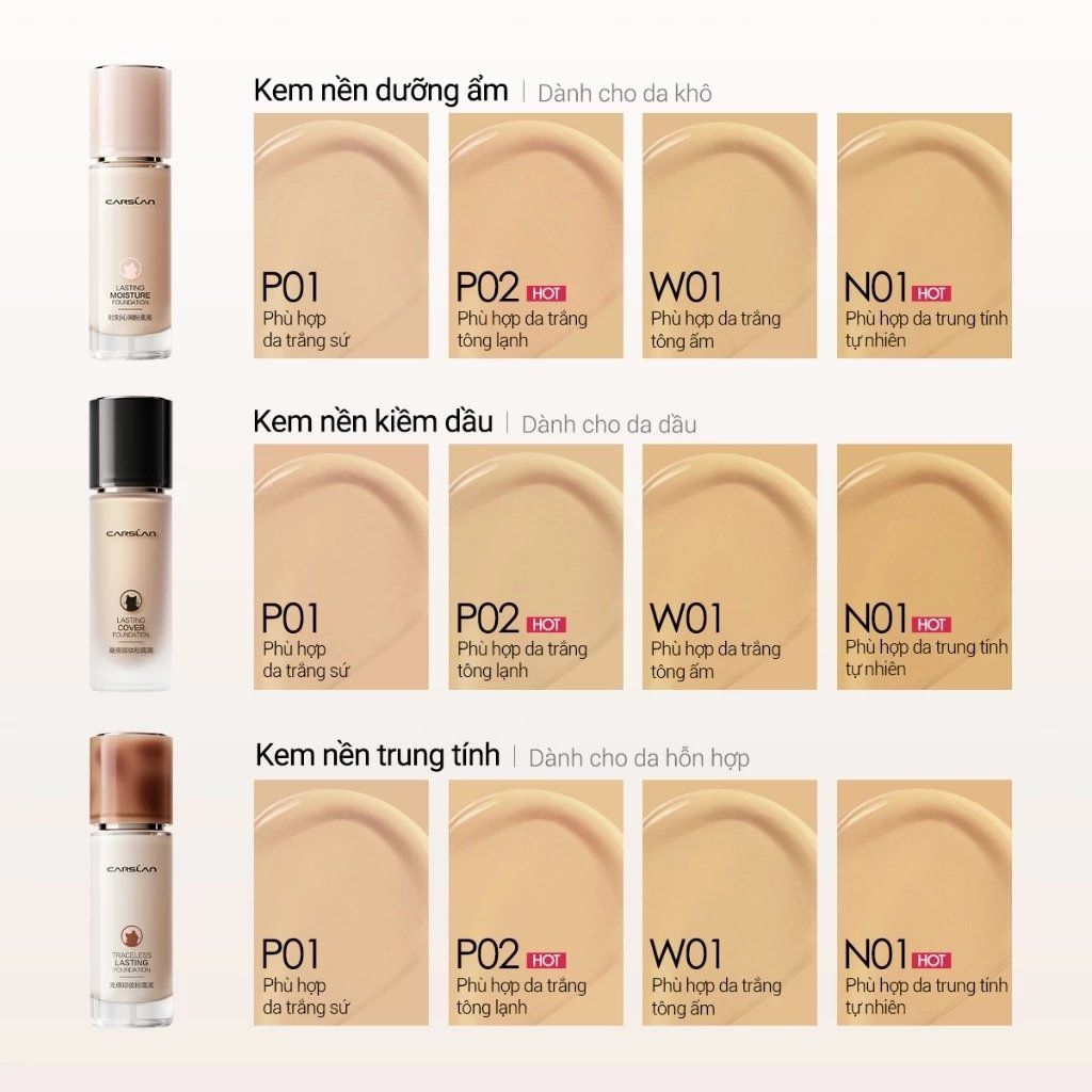 Kem nền Carslan Traceless Lasting Foundation