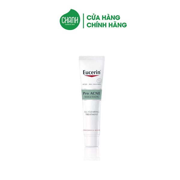 Gel Dưỡng Eucerin Pro ACNE Solution A.I Clearing TreatmentGiảm Mụn Viêm & Không Viêm 40ml