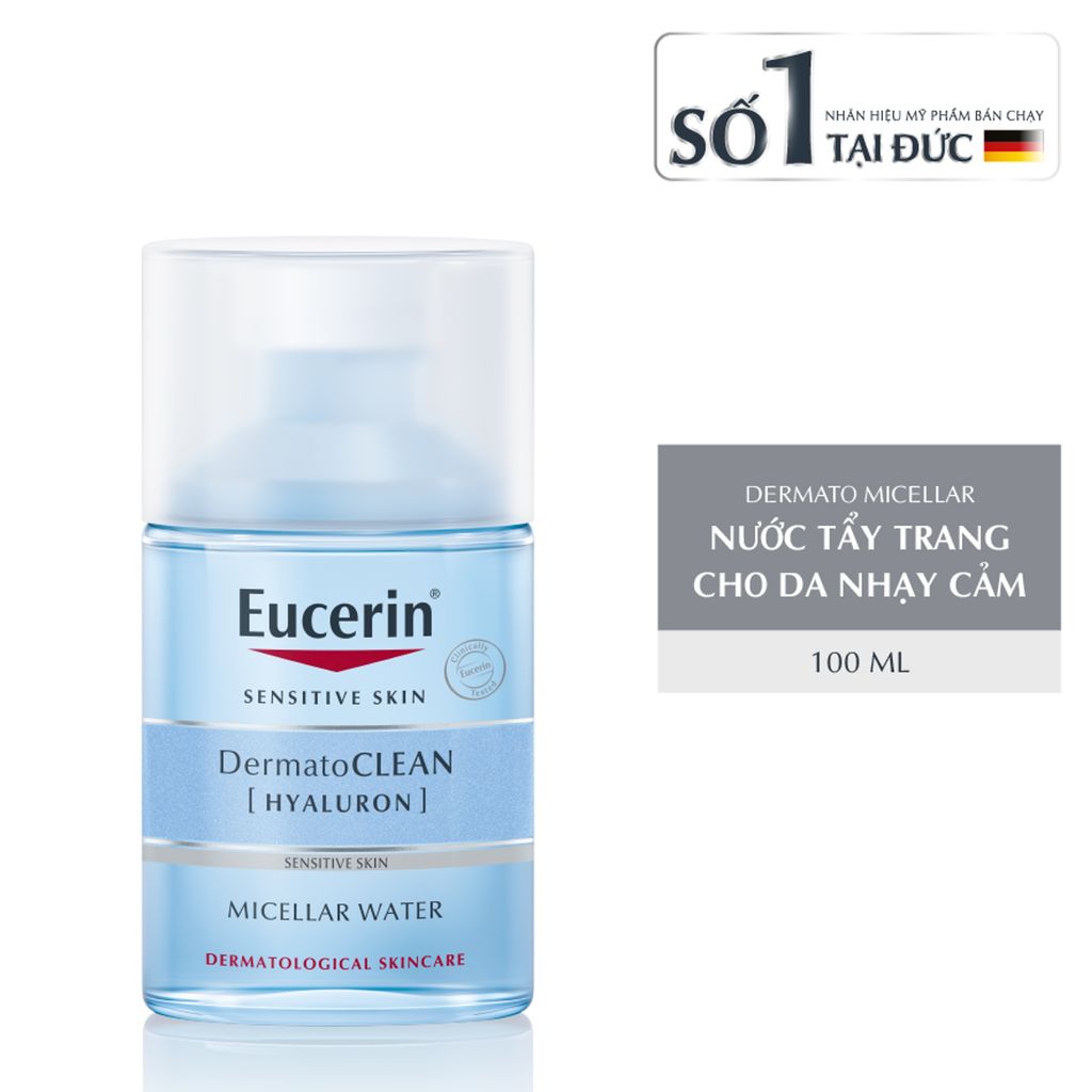 Tẩy trang Eucerin DermatoClean Hyaluron Micellar Water 3in1 cho da nhạy cảm