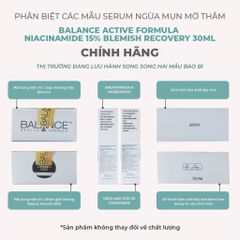 Tinh chất giảm mụn mờ thâm Balance Active Formula Niacinamide 15% Blemish Recovery Serum 30ML