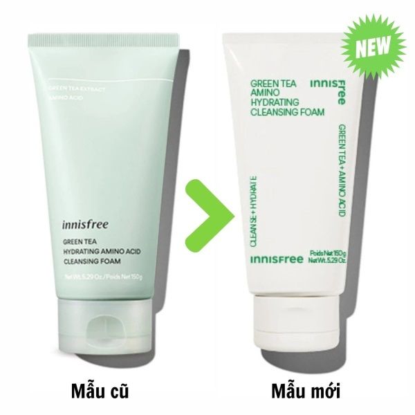 Sữa Rửa Mặt Trà Xanh Innisfree Green Tea Amino Hydrating Cleansing Foam 150g