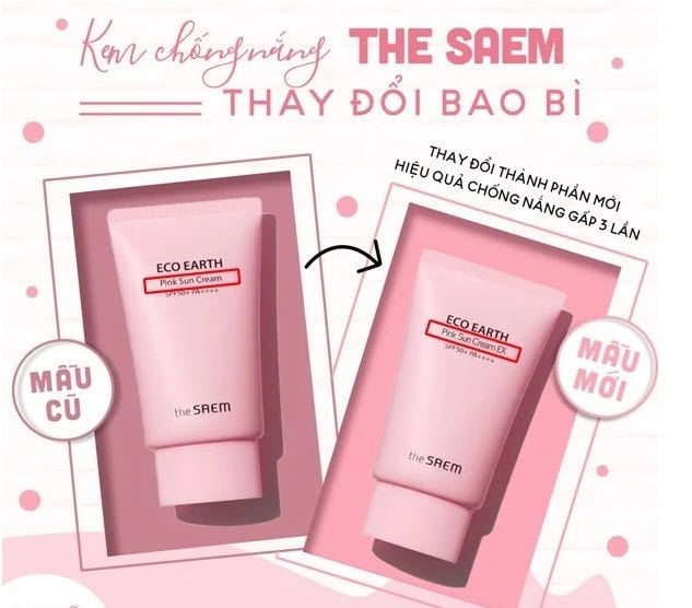 Kem chống nắng The Saem eco earth Pink Sun Cream SPF50+/PA++++