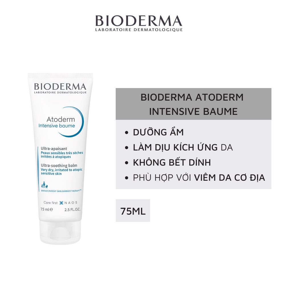 Kem dưỡng ẩm làm dịu, phục hồi cho da khô, dị ứng Bioderma Atoderm Intensive Baume