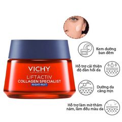 Vichy kem dưỡng giúp sáng da, mờ thâm nám ban đêm Liftactiv Collagen Specialist Night