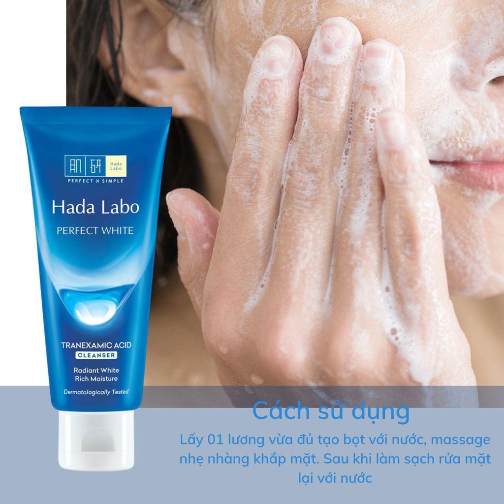 Kem rửa mặt Hada Labo Sạch Sâu, Dưỡng Sáng Da 80g