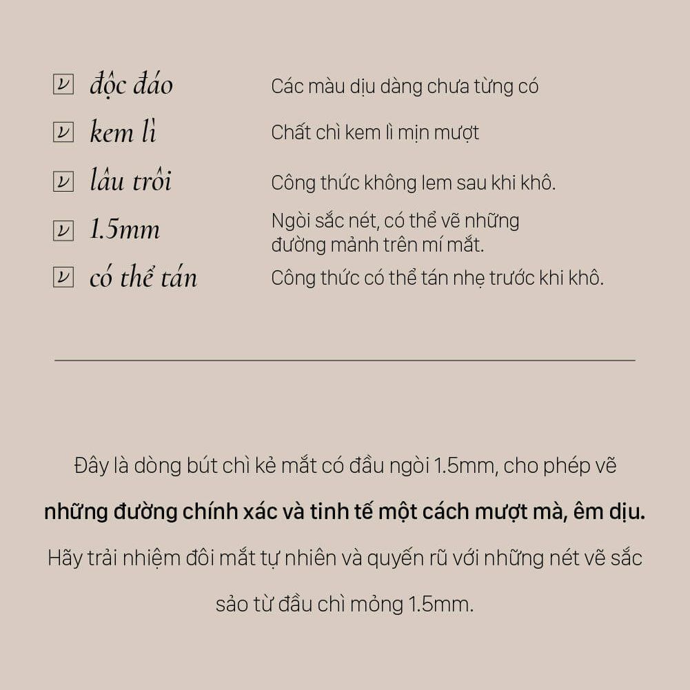 Chì Kẻ Mắt Lâu Trôi Thuần Chay Dinto One By One Eye Pencil