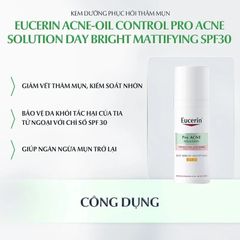 Kem Dưỡng Eucerin Cho Da Thâm Mụn Pro Acne Solution Day Bright Mattifying SPF30 50ml