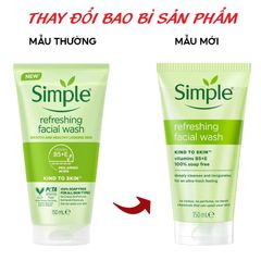 Sữa Rửa Mặt Dịu Nhẹ, Dành Cho Da Nhạy Cảm Simple Refreshing Facial Wash