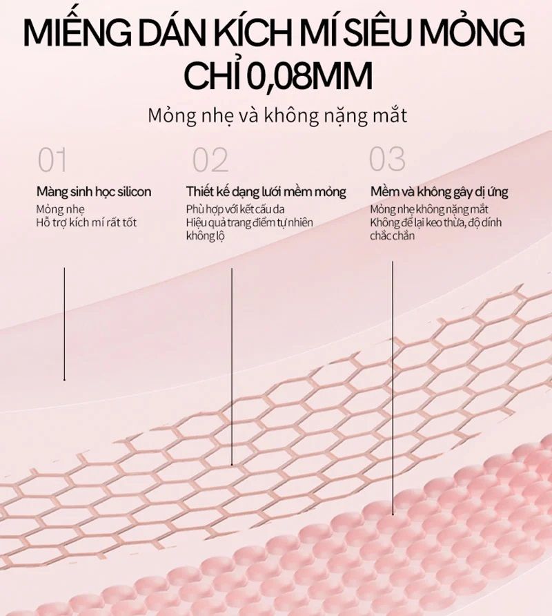 Miếng dán kích mí Mlen Diary tự nhiên không lộ - Mắt sưng - Elip