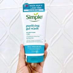 Sữa rửa mặt ít bọt Simple daily detox purifying skin face 150ml