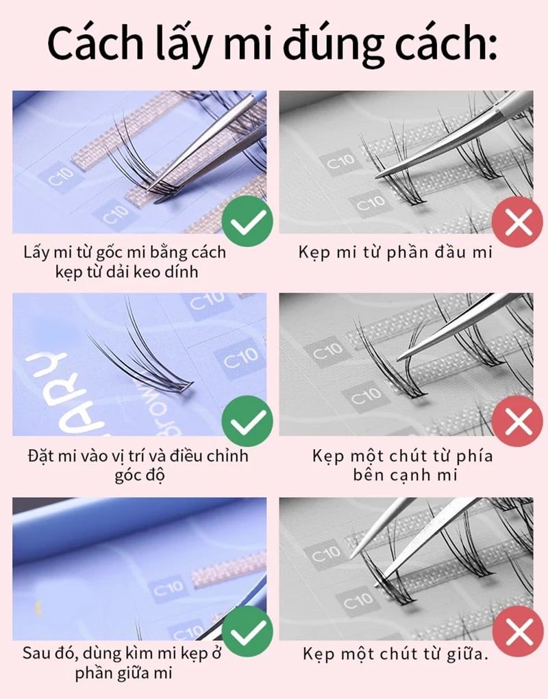 Nhíp gắp mi Mlen Diary màu hồng