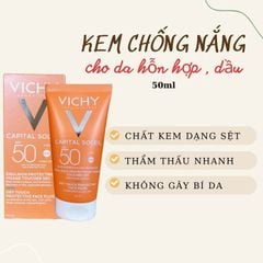 Kem Chống Nắng Cho Da Dầu, Không Nhờn Rít Vichy Ideal Soleil Mattifying Face Fluid Dry Touch SPF50+ 50ml