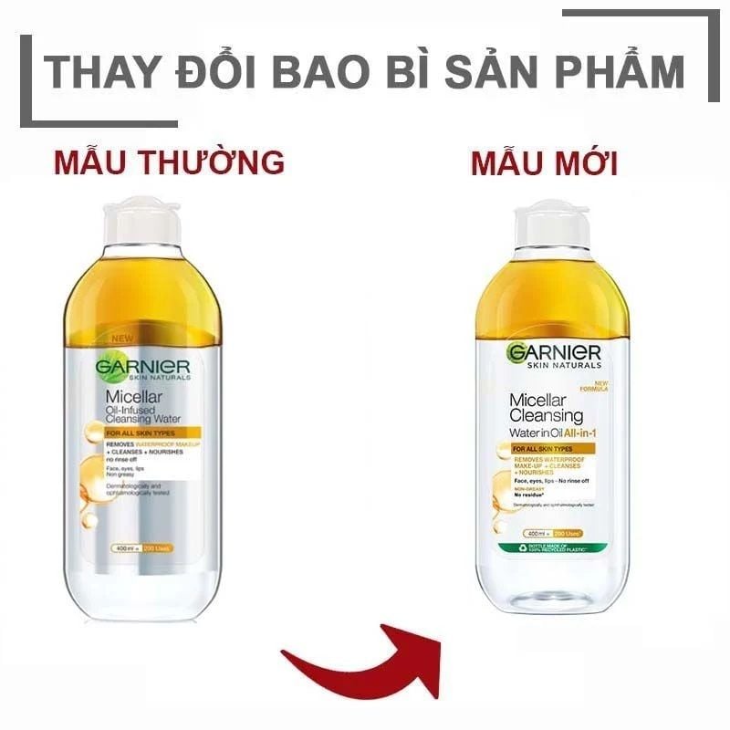 Nước Tẩy Trang Garnier Skin Naturals Micellar Oil-Infused Cleansing Water