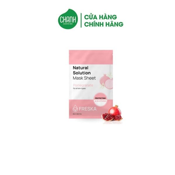 Mặt nạ giấy chiết xuất Lựu đỏ Freska Natural Solution Mask Sheet – Pomegranate 25ml