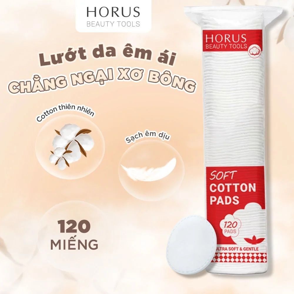 Bông tẩy trang Horus Soft Cotton Pads 120 miếng