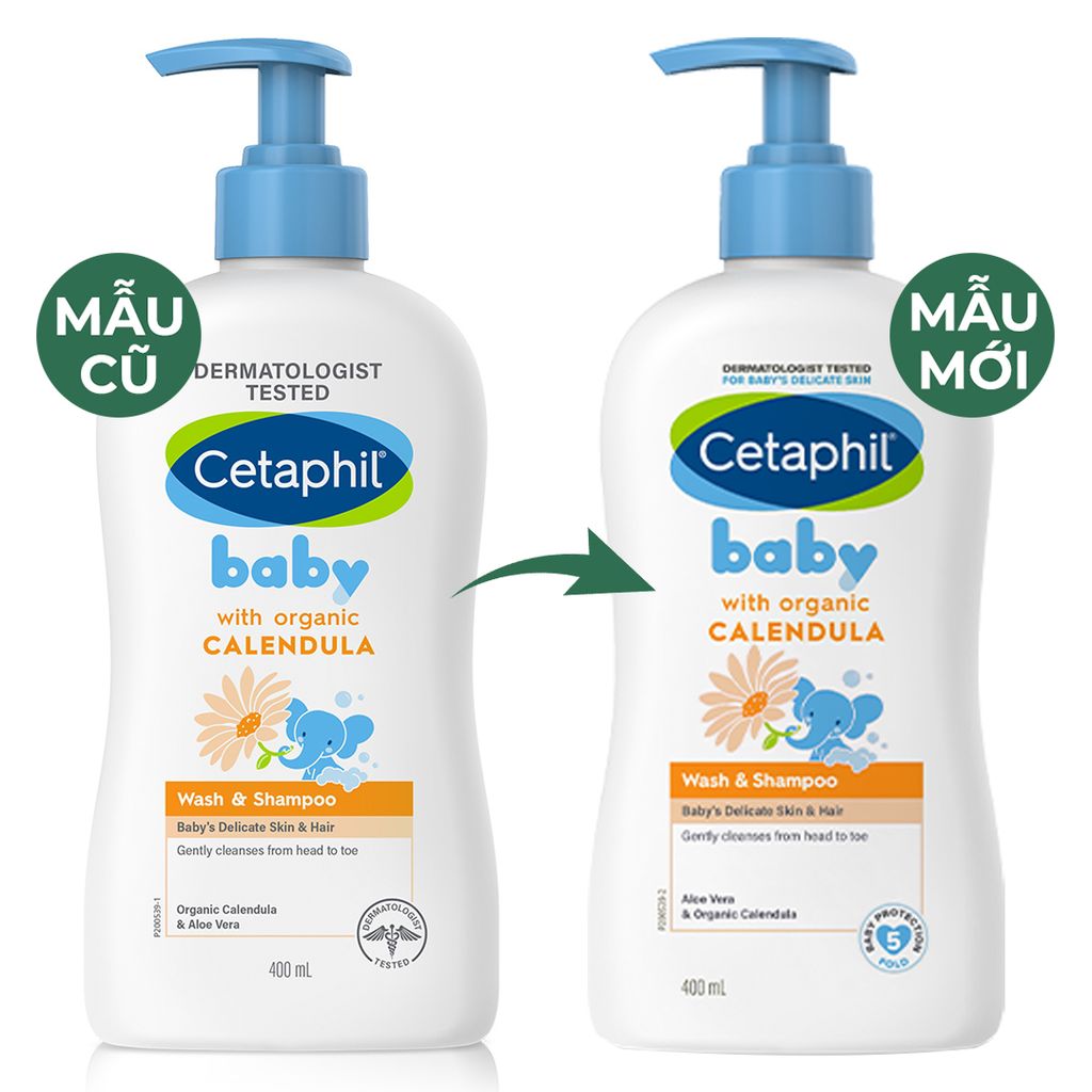 Sữa Tắm Gội Cetaphil Dịu nhẹ Cho Bé Tinh Chất Hoa Cúc 400ml