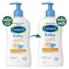 Sữa Tắm Gội Cetaphil Dịu nhẹ Cho Bé Tinh Chất Hoa Cúc 400ml