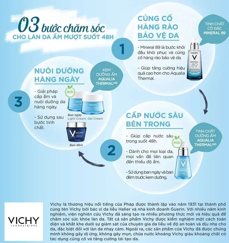 Kem dưỡng ẩm da khô Vichy aqualia thermal cream light 50ml