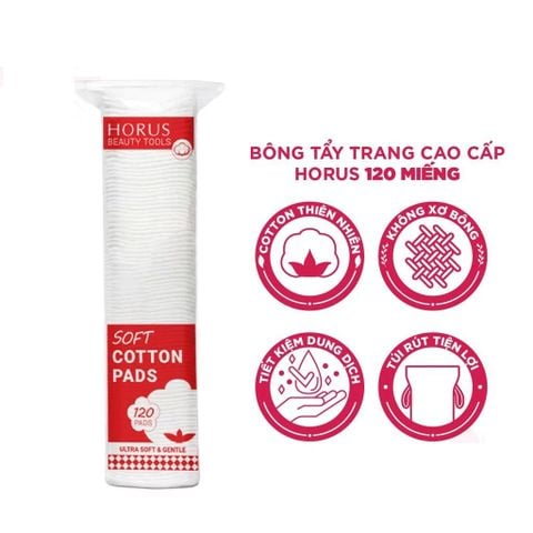 Bông tẩy trang Horus Soft Cotton Pads 120 miếng