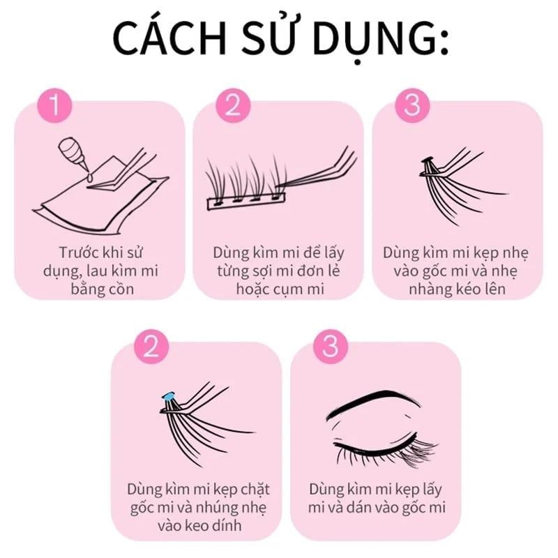Nhíp gắp mi Mlen Diary màu hồng