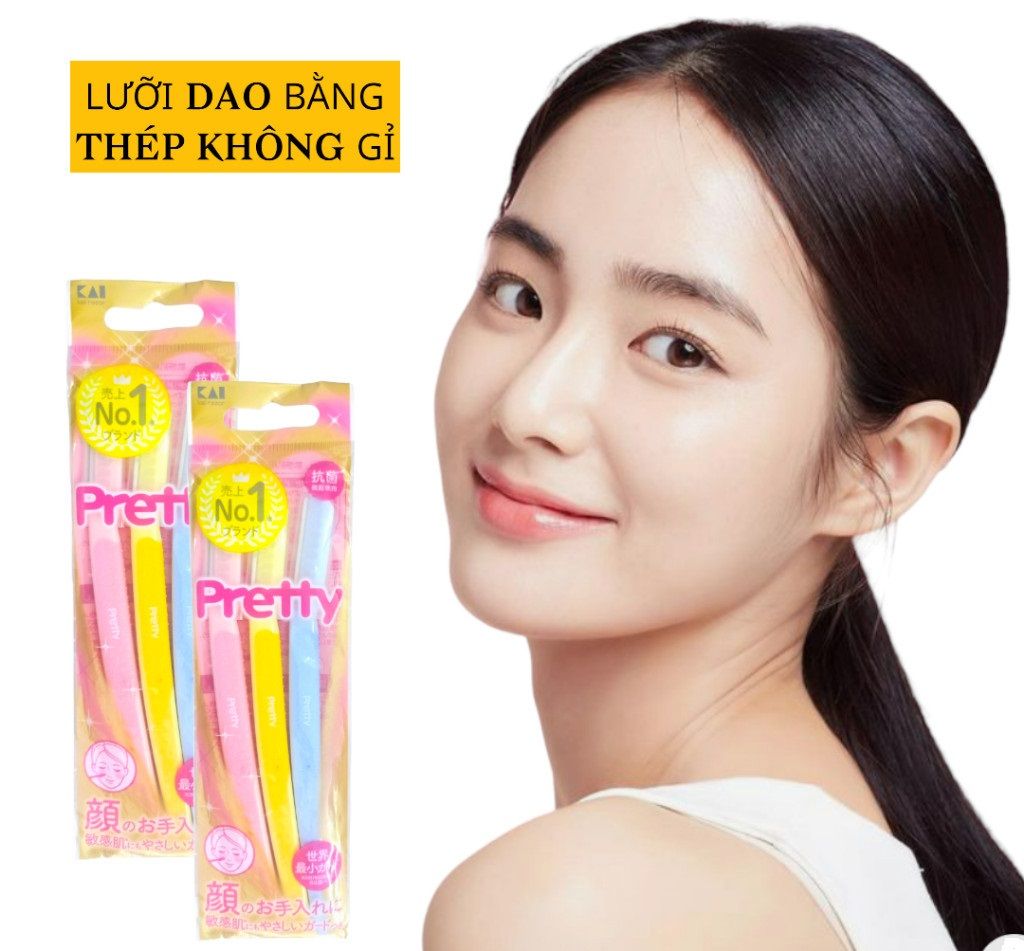 Set 3 Dao Cạo Lông Mặt KAI pretty da nhạy cảm