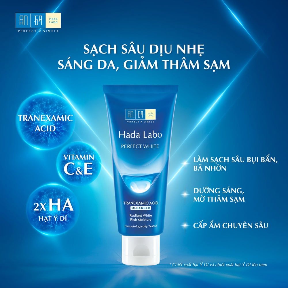 Kem rửa mặt Hada Labo Sạch Sâu, Dưỡng Sáng Da 80g