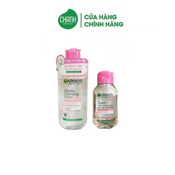 Nước tẩy trang Garnier da nhạy cảm nắp hồng