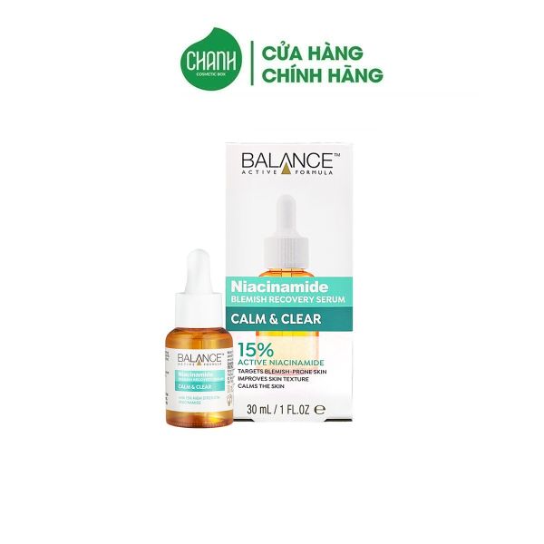 Tinh chất giảm mụn mờ thâm Balance Active Formula Niacinamide 15% Blemish Recovery Serum 30ML