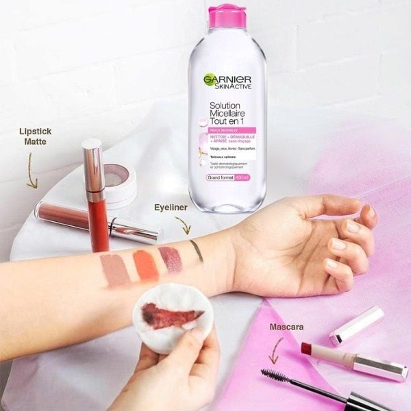 Nước tẩy trang Garnier da nhạy cảm nắp hồng